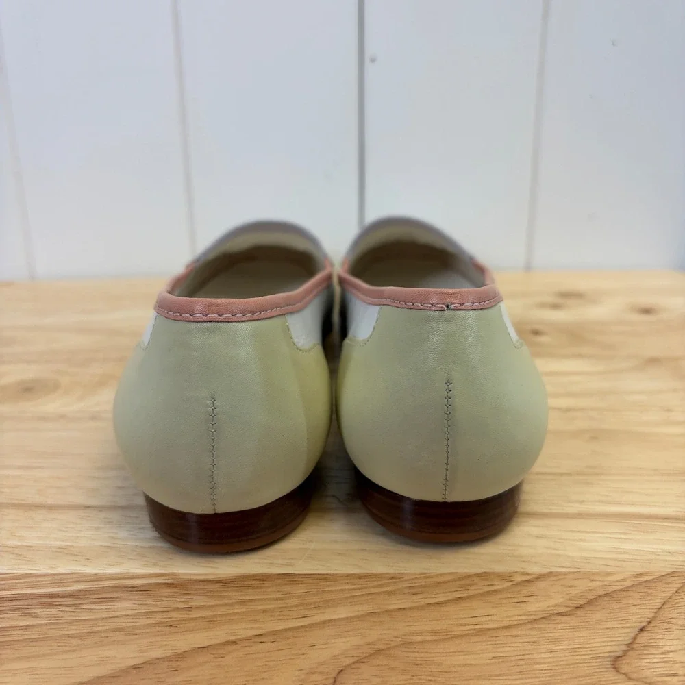 Enzo Angiolini Liberty Quiet Luxury Leather Loafer Women Size 9.5M Pastel Preppy
